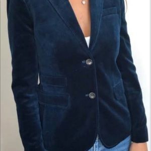 J.Crew Velvet Schoolboy Blazer - Fab Saphire Blue